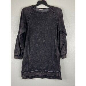 New In Collection Women Small Sweatshirt Dress Black Long Sleeve Heavyweight NWT